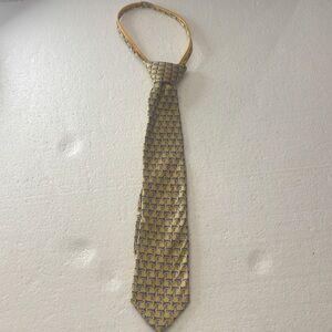 Y2K Stagg shark Pattern Zipper Tie yellow blue easy to put on takeoff adjustable